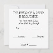 Huwelijksuitnodiging RSVP Kaart (Achterkant)