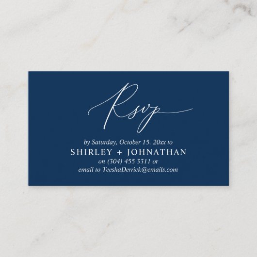 Huwelijksuitnodiging RSVP, moderne romantische her Informatiekaartje (Voorkant)