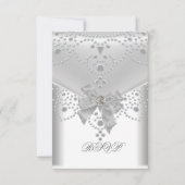 Huwelijksuitnodiging RSVP Wit Zilver (Voorkant)