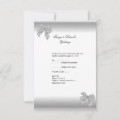 Huwelijksuitnodiging RSVP Wit Zilver (Achterkant)