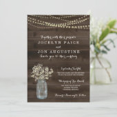 huwelijksuitnodiging | Rustic Baby's Breath Kaart (Staand voorkant)