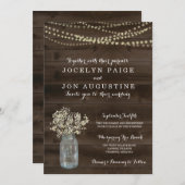 huwelijksuitnodiging | Rustic Baby's Breath Kaart (Voorkant / Achterkant)