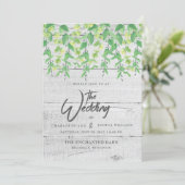 HUWELIJKSUITNODIGING | Rustic Greenery Waterverf Kaart (Staand voorkant)