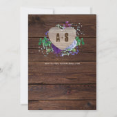 Huwelijksuitnodiging Rustic Heart Blauw SV Kaart (Achterkant)