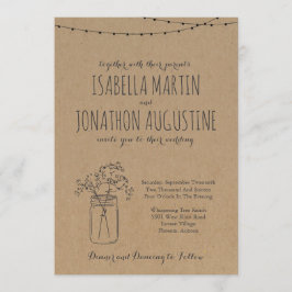 huwelijksuitnodiging | Rustic Kraft Kaart