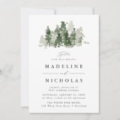 Huwelijksuitnodiging Rustic Pine Forest Kaart (Voorkant)