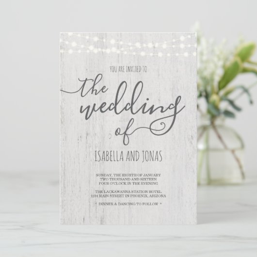 huwelijksuitnodiging | rustiek romantisch kaart (Staand voorkant)