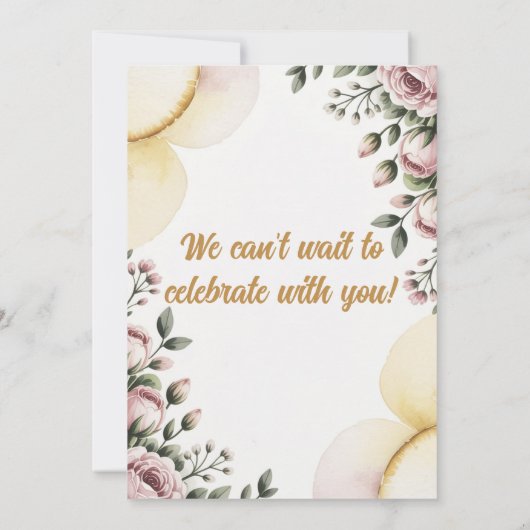 huwelijksuitnodiging Samen met Liefde Kaart (Achterkant)