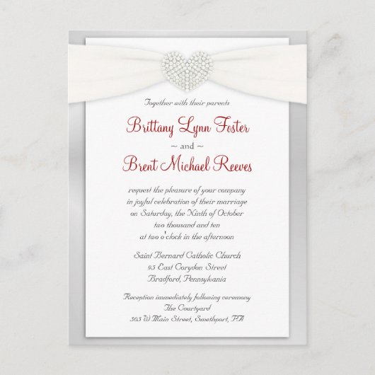 Huwelijksuitnodiging Sample Briefkaart (Voorkant)