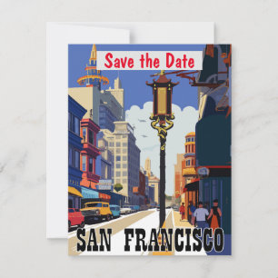 Huwelijksuitnodiging San Francisco Kabeltram Save The Date