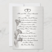 Huwelijksuitnodiging satijn-look calla lelies kaart (Voorkant)