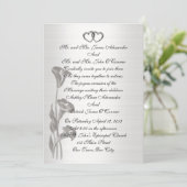 Huwelijksuitnodiging satijn-look calla lelies kaart (Staand voorkant)