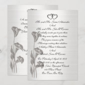 Huwelijksuitnodiging satijn-look calla lelies kaart (Voorkant / Achterkant)