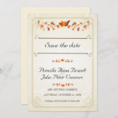 Huwelijksuitnodiging Save The Date,Herfstbladeren  Save The Date (Voorkant / Achterkant)