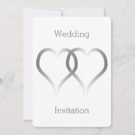 Huwelijksuitnodiging Silver Hearts Kaart