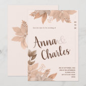 huwelijksuitnodiging sjablonen kaart (Voorkant / Achterkant)