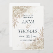 huwelijksuitnodiging sjablonen kaart (Voorkant / Achterkant)