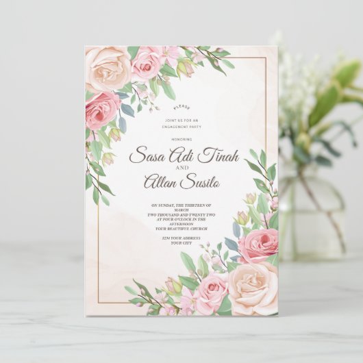 huwelijksuitnodiging sjablonen kaart (Staand voorkant)