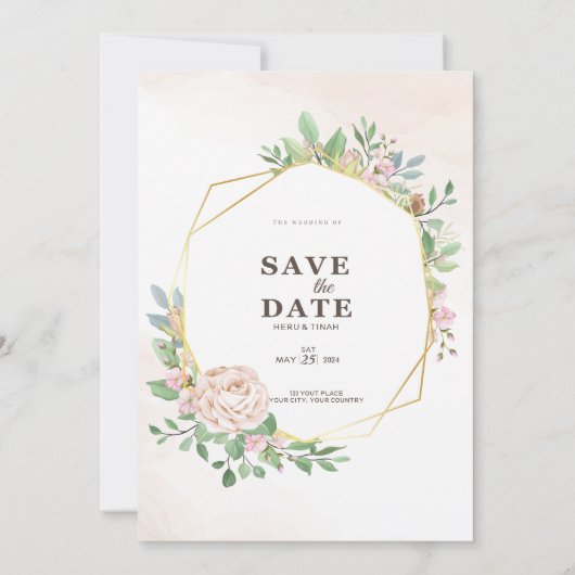 huwelijksuitnodiging sjablonen kaart (Achterkant)