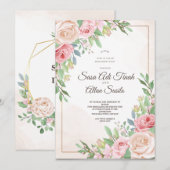 huwelijksuitnodiging sjablonen kaart (Voorkant / Achterkant)