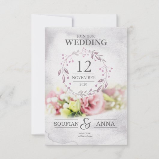 huwelijksuitnodiging sjablonen kaart (Voorkant)