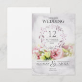 huwelijksuitnodiging sjablonen kaart (Voorkant / Achterkant)