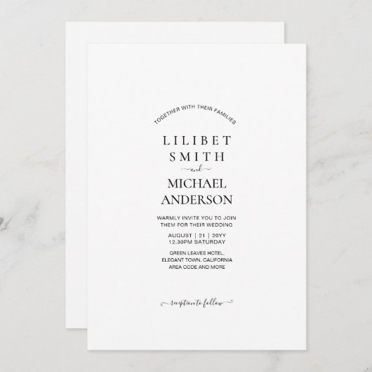 Huwelijksuitnodiging sjabloon - eigen afbeelding t (Voorkant / Achterkant)