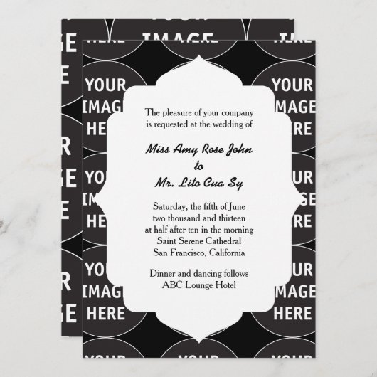 Huwelijksuitnodiging Sjabloon Kaart (Voorkant / Achterkant)