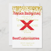 Huwelijksuitnodiging Sjabloon met gouden Confetti Kaart (Voorkant)