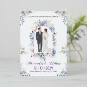 Huwelijksuitnodiging Sjabloon, Printable Wedding Folie Uitnodiging (Staand Voorkant)
