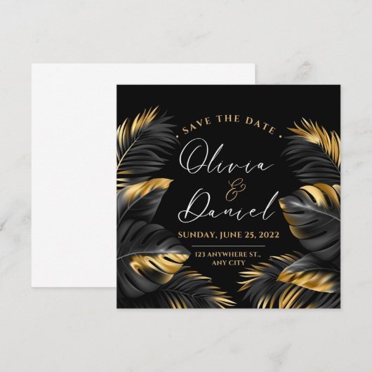 huwelijksuitnodiging Sla de data op Save The Date (Voorkant / Achterkant)