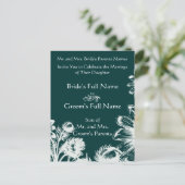 Huwelijksuitnodiging Smaragd Groen  Bloemen Aankondigingskaart (Staand voorkant)