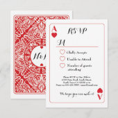 Huwelijksuitnodiging Speelkaart Aas Harten RSVP (Voorkant / Achterkant)