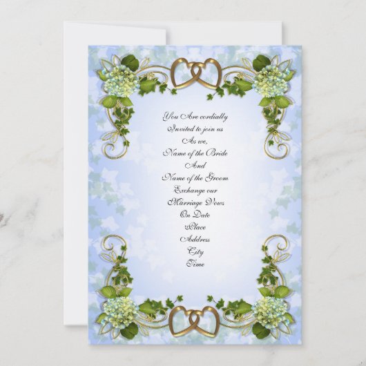 Huwelijksuitnodiging Spring Hortensia's Kaart (Voorkant)