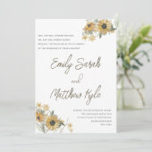 Huwelijksuitnodiging Sunflower Dreams Kaart (Staand voorkant)