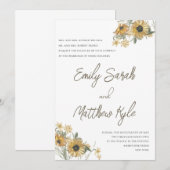 Huwelijksuitnodiging Sunflower Dreams Kaart (Voorkant / Achterkant)