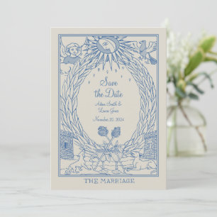 Huwelijksuitnodiging Tarot Thema - Save Date - Bla Kaart