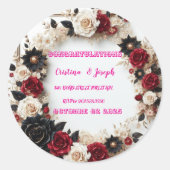 Huwelijksuitnodiging Template Ronde Sticker (Voorkant)