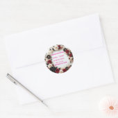 Huwelijksuitnodiging Template Ronde Sticker (Envelop)