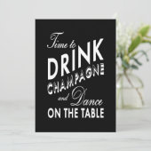 Huwelijksuitnodiging - Tijd om Champagne te Drinke Kaart (Staand voorkant)