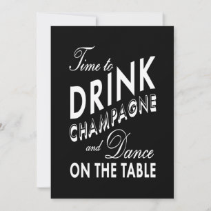 Huwelijksuitnodiging - Tijd om Champagne te Drinke Kaart