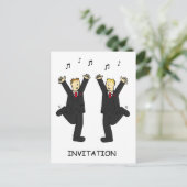 Huwelijksuitnodiging Twee Bruidegoms Dansen Uitnodiging Briefkaart (Staand voorkant)