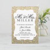 Huwelijksuitnodiging - Uw dag Gold Glitter Kaart (Staand voorkant)