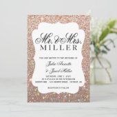 Huwelijksuitnodiging - Uw dag Roos Gold Glitter Kaart (Staand voorkant)