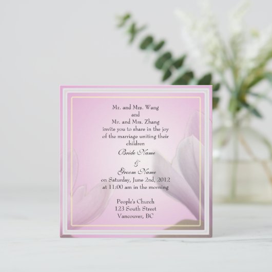 huwelijksuitnodiging van bruid- en bruinouders kaart (Staand voorkant)