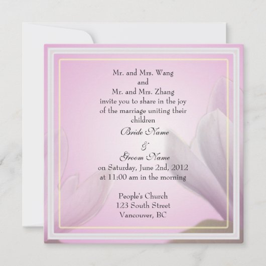 huwelijksuitnodiging van bruid- en bruinouders kaart (Voorkant)