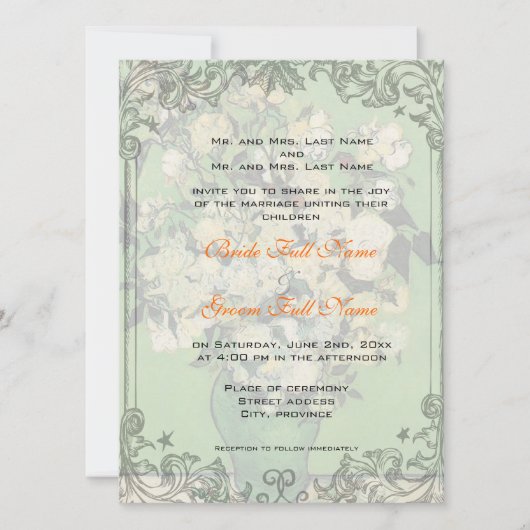 huwelijksuitnodiging van bruid- en bruinouders kaart (Voorkant)