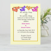 huwelijksuitnodiging van bruid- en bruinouders; kaart (Staand voorkant)