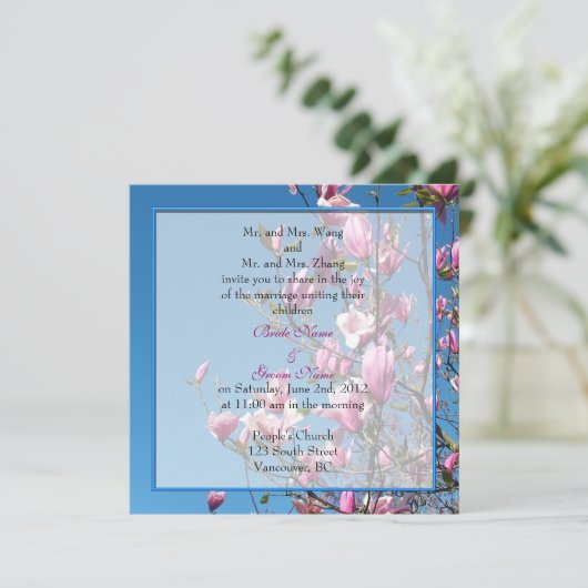 huwelijksuitnodiging van bruid- en bruinouders kaart (Staand voorkant)