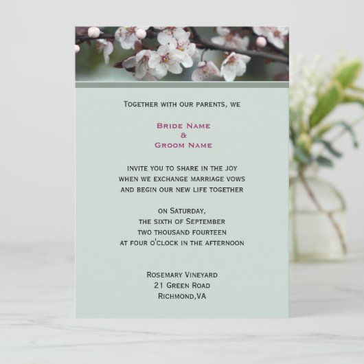 huwelijksuitnodiging van het paar kaart (Staand voorkant)